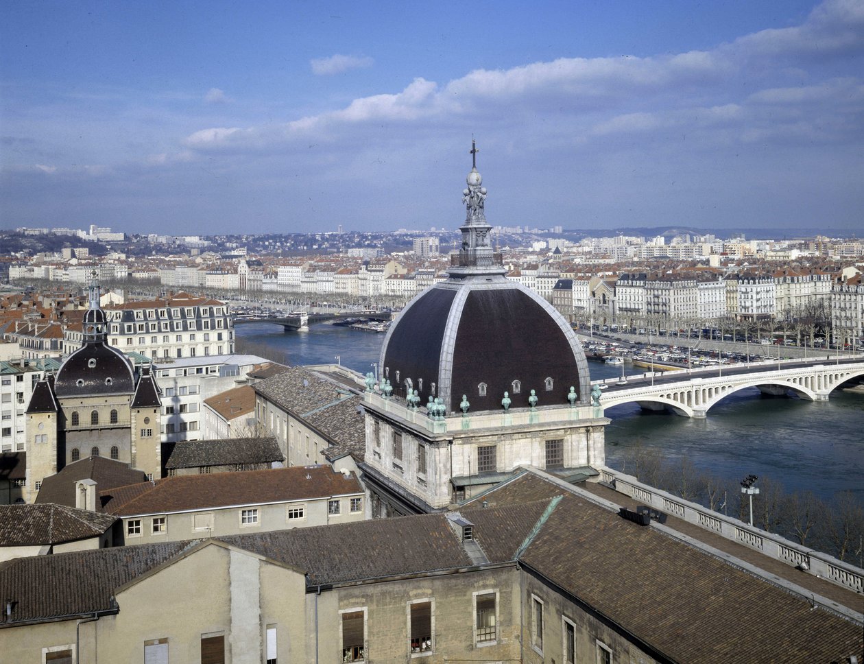 Barokkarkitektur: Dome of the Hotel Dieu (1741 - 1748) av arkitekten Jacques Germain (Jacques-Germain) Soufflot (1713-1780). Lyons, Rhone (69). av Jacques Germain Soufflot