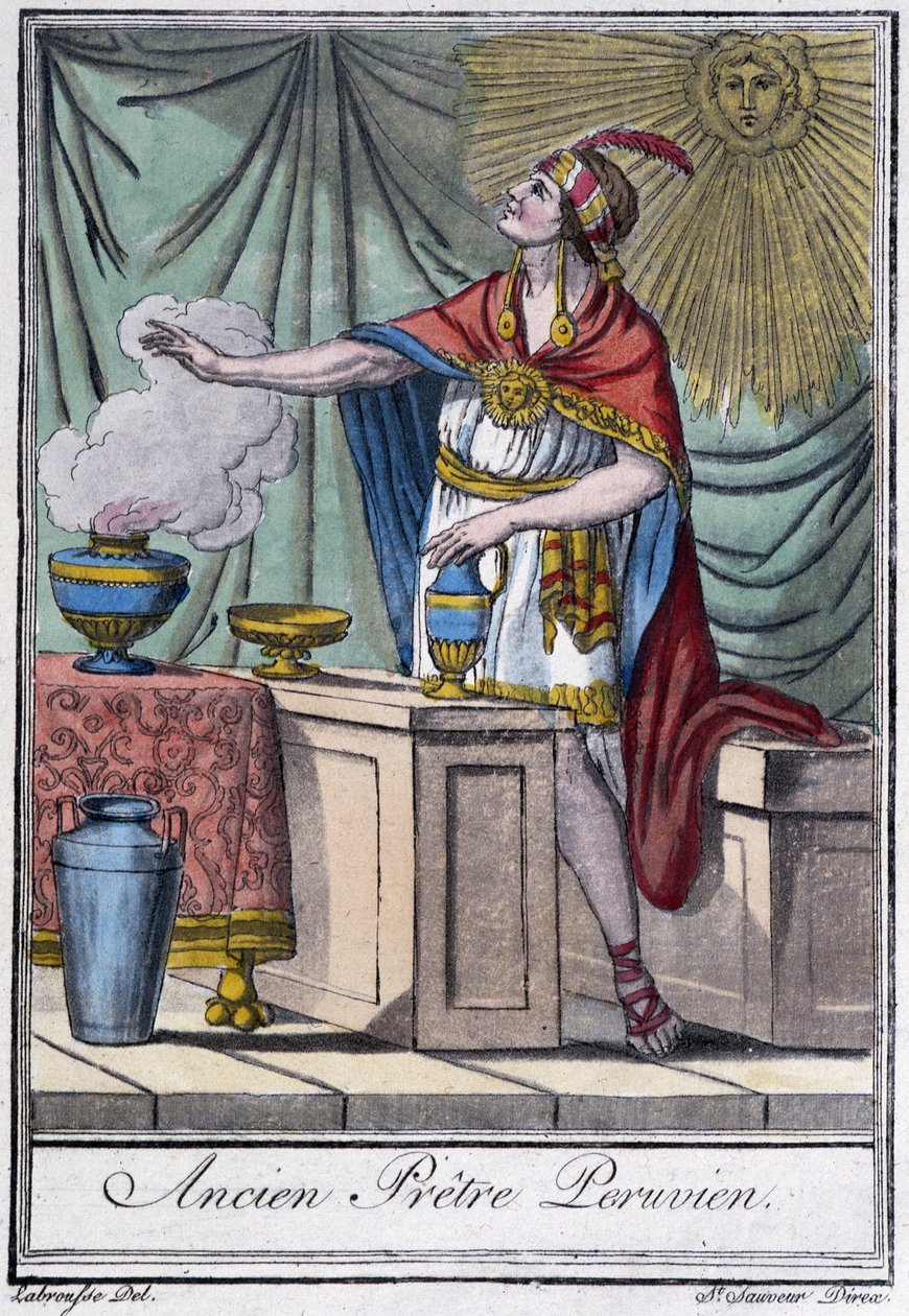 Tidligere peruansk prest (inca) - i "" Encyclopedia of Travels"" av J. Grasset-Saint-Sauveur, Paris av Jacques Grasset de Saint Sauveur