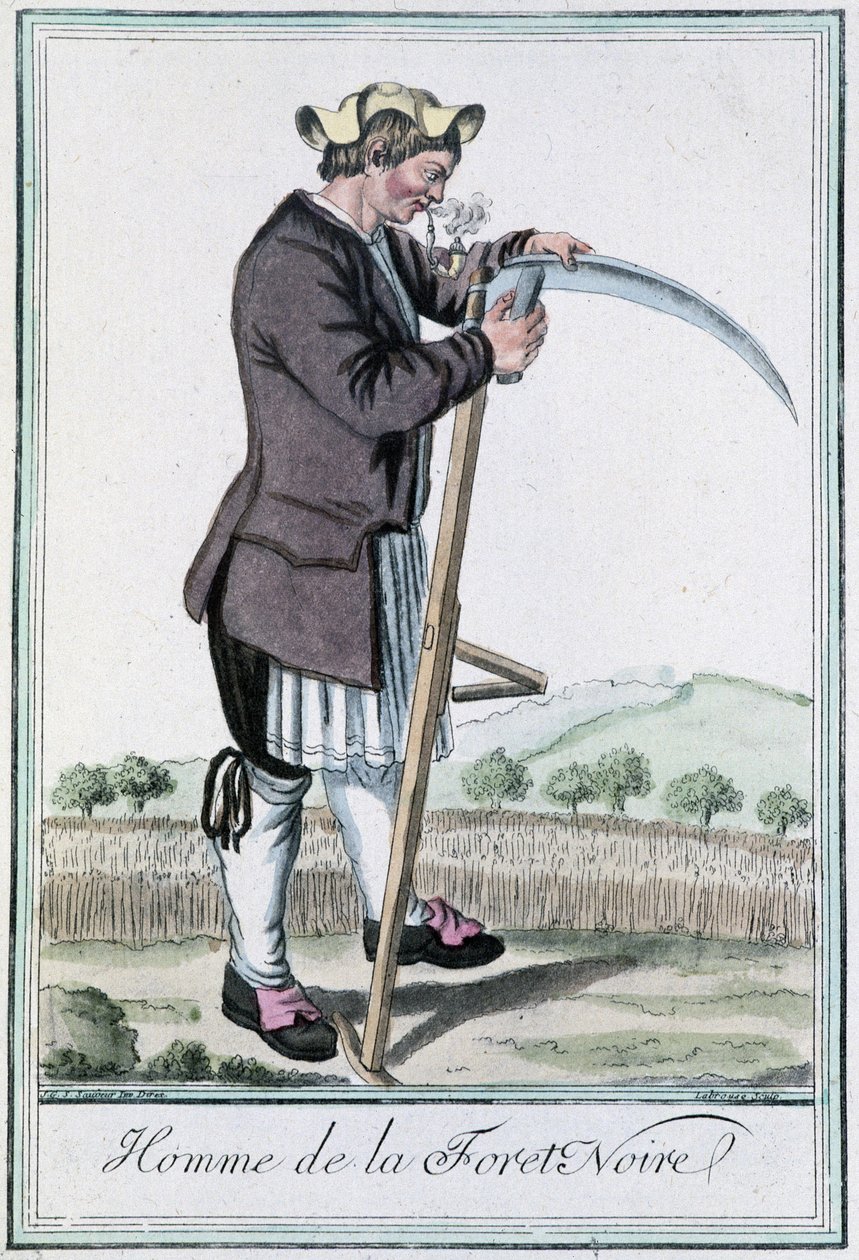 Man of the Black Forest - i "" Encyclopedia of Travels"" av Grasset St Sauveur, red. 1796 av Jacques Grasset de Saint Sauveur