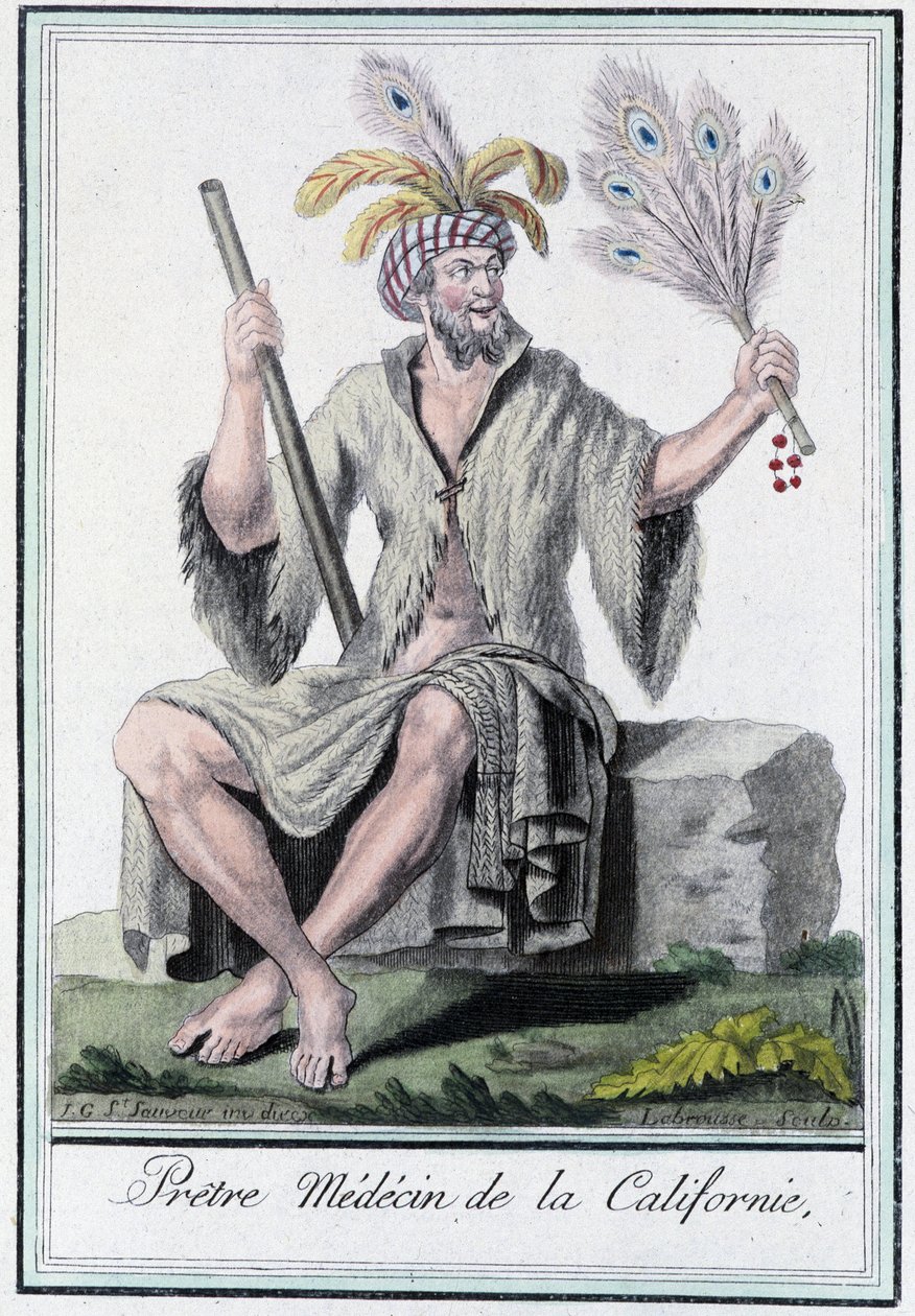 Prestelege fra California - i "" Encyclopedia of Travels"" av Grasset Saint Sauveur, red. Paris 1796 av Jacques Grasset de Saint Sauveur