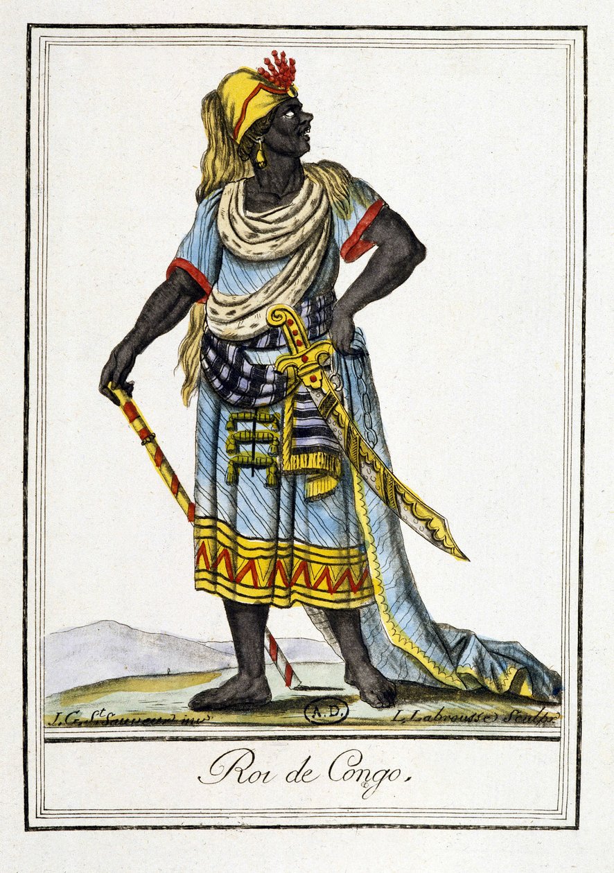 Kongen i Kongo - i "" Encyclopedia of Travels"" av J. Grasset Saint-Sauveur av Jacques Grasset de Saint Sauveur