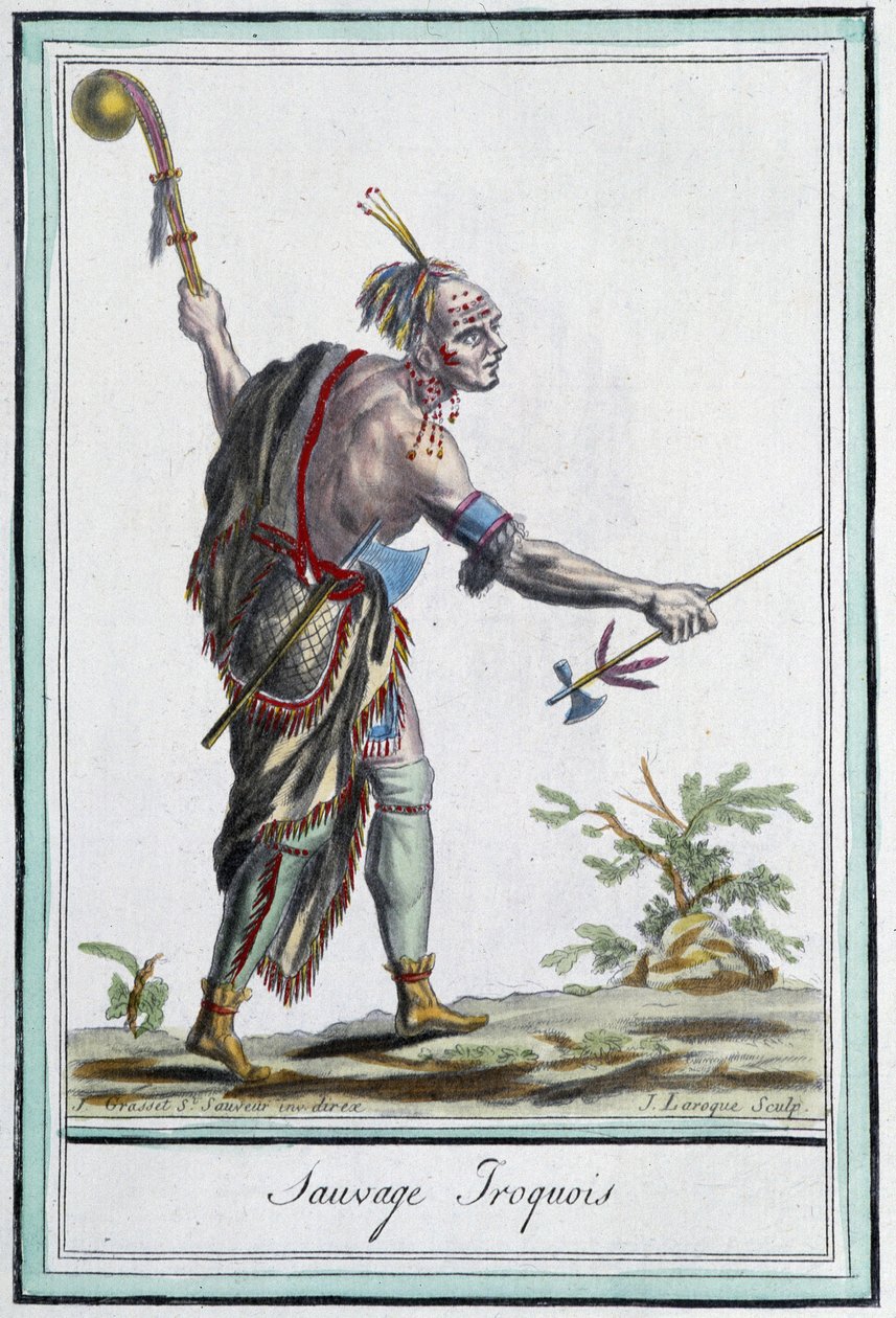Sauvage iroquois - i "" Encyclopedia of travels"" av Grasset St Sauveur, Paris av Jacques Grasset de Saint Sauveur