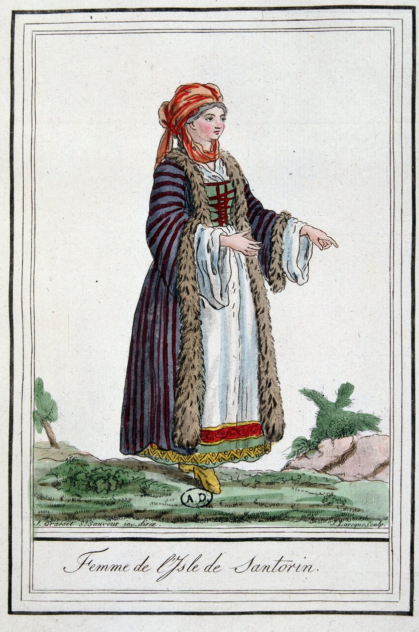 Kvinne på øya Santorini av Jacques Grasset de Saint Sauveur