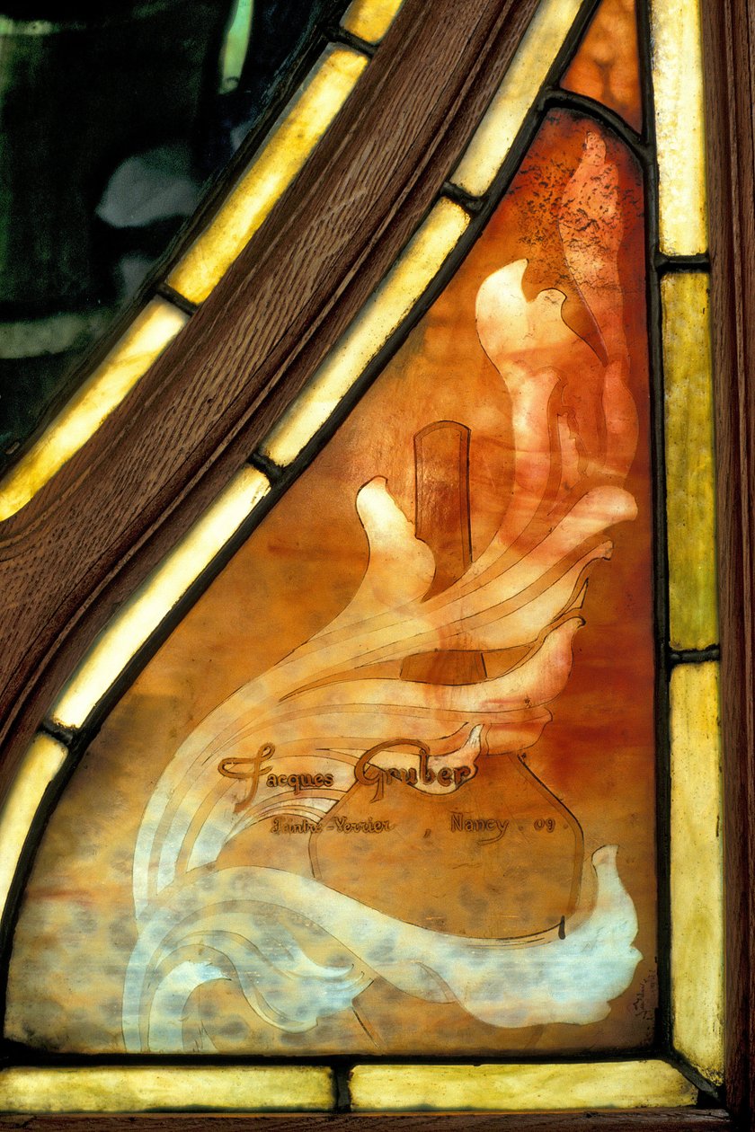 Nancy (avdeling 54), Art Nouveau, Chamber of Commerce and Stock Exchange, Signatur av et glassmaleri av Jacques Gruber (1870-1936) av Jacques Gruber