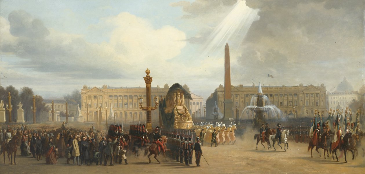 Napoleons begravelsesvogn krysser Place de la Concorde, 15. desember 1840, 1844 av Jacques Guiaud