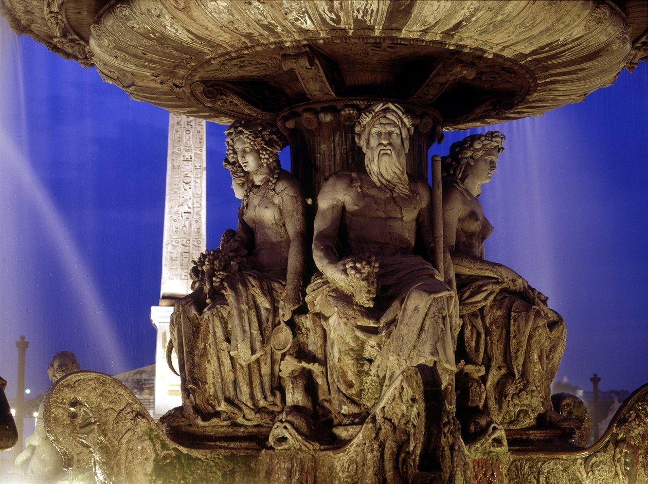 Fontenen på Place de la Concorde i Paris. av Jacques Ignace Hittorff
