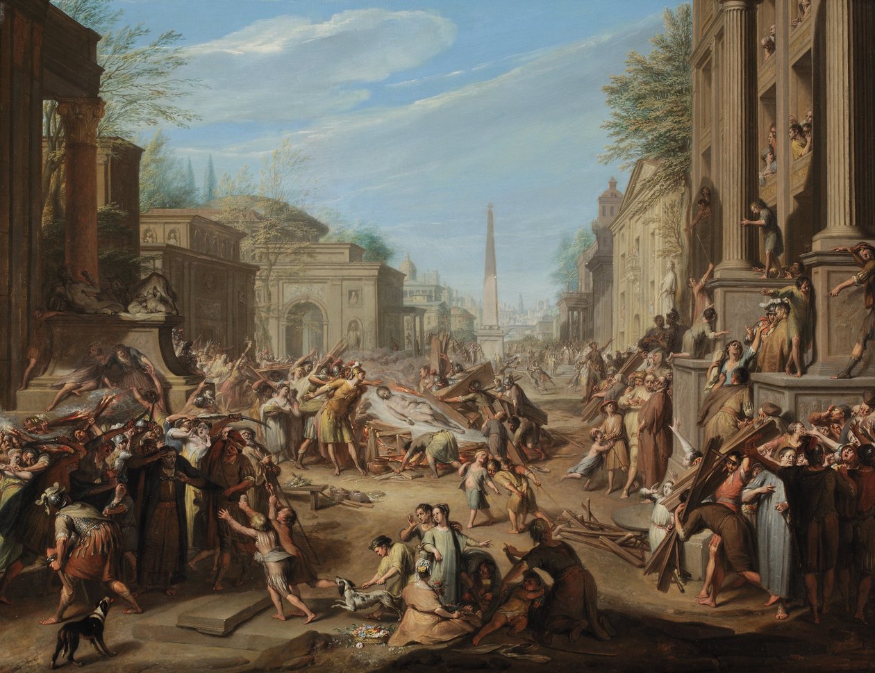 Uroen i Roma etter Cæsars død av Jacques Ignatius de Roore