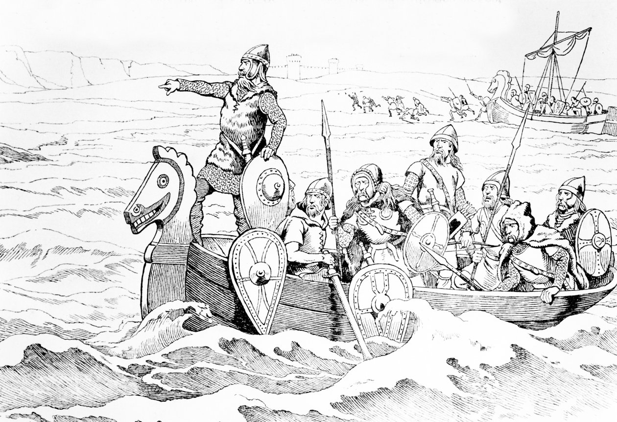 Vikingenes ankomst til Frankrike av Jacques Marie Gaston Onfray de Breville (Job)