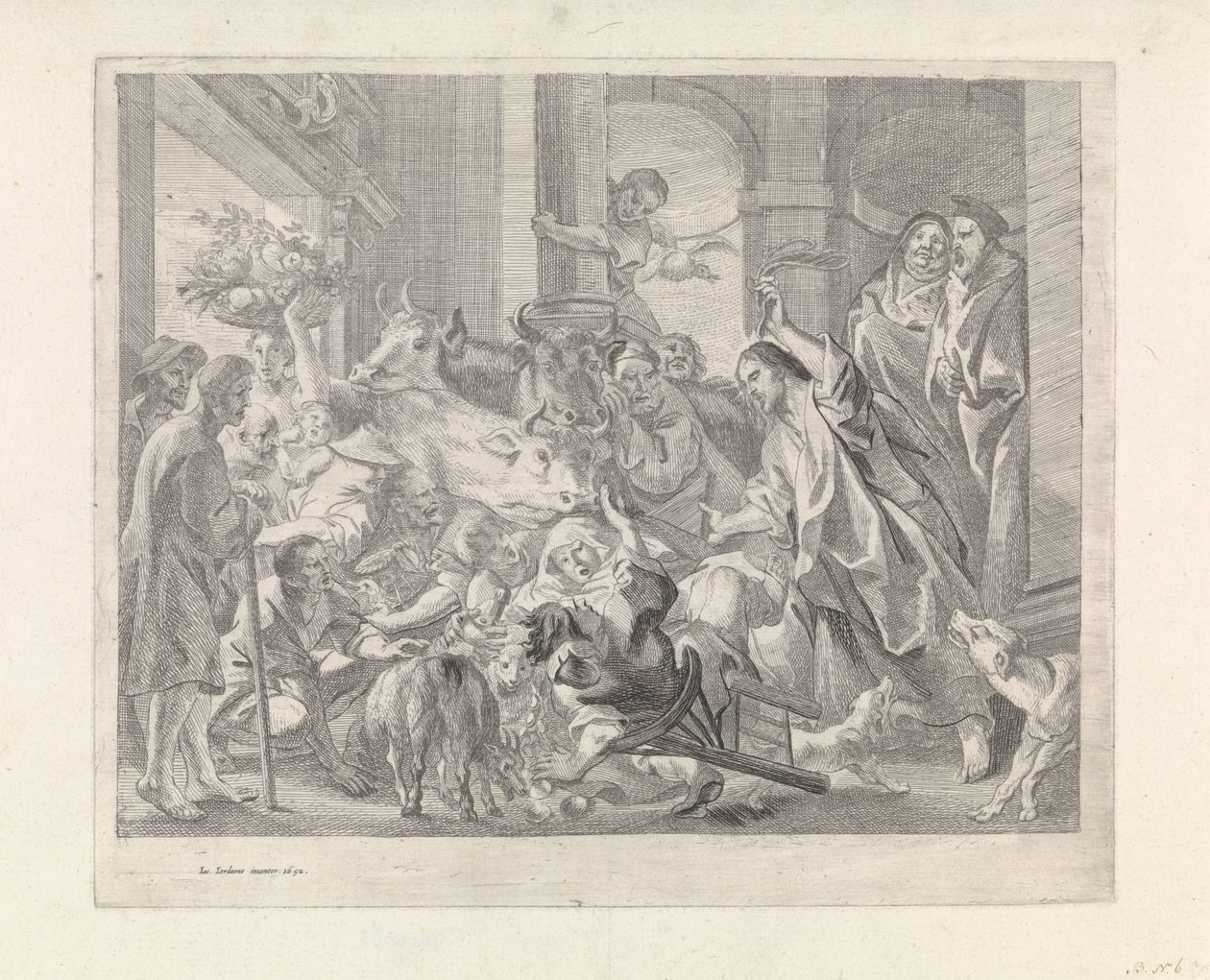 Kristus driver ut kjøpmennene fra templet av Jacques Jordaens
