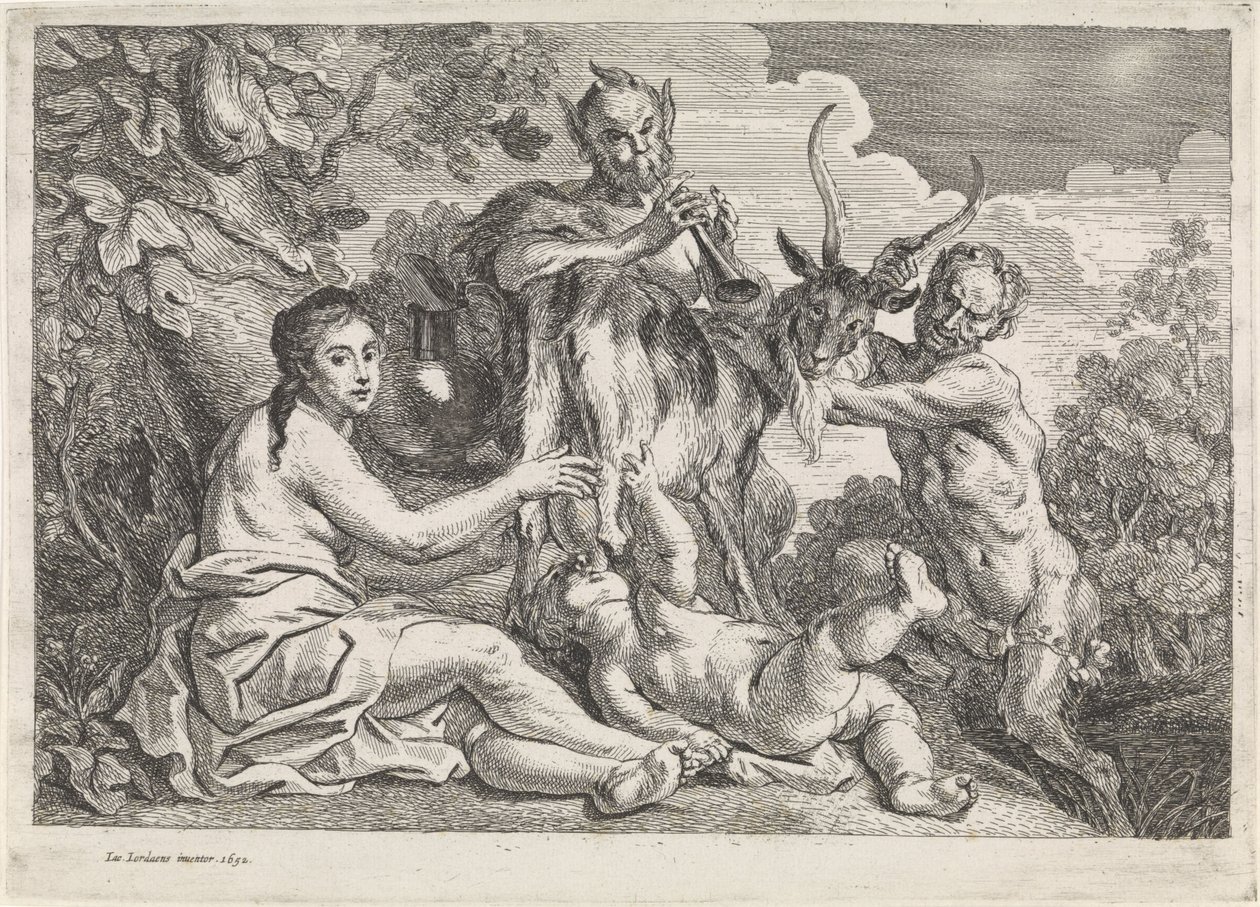 Barnet Jupiter mates av geiten Amalthea av Jacques Jordaens