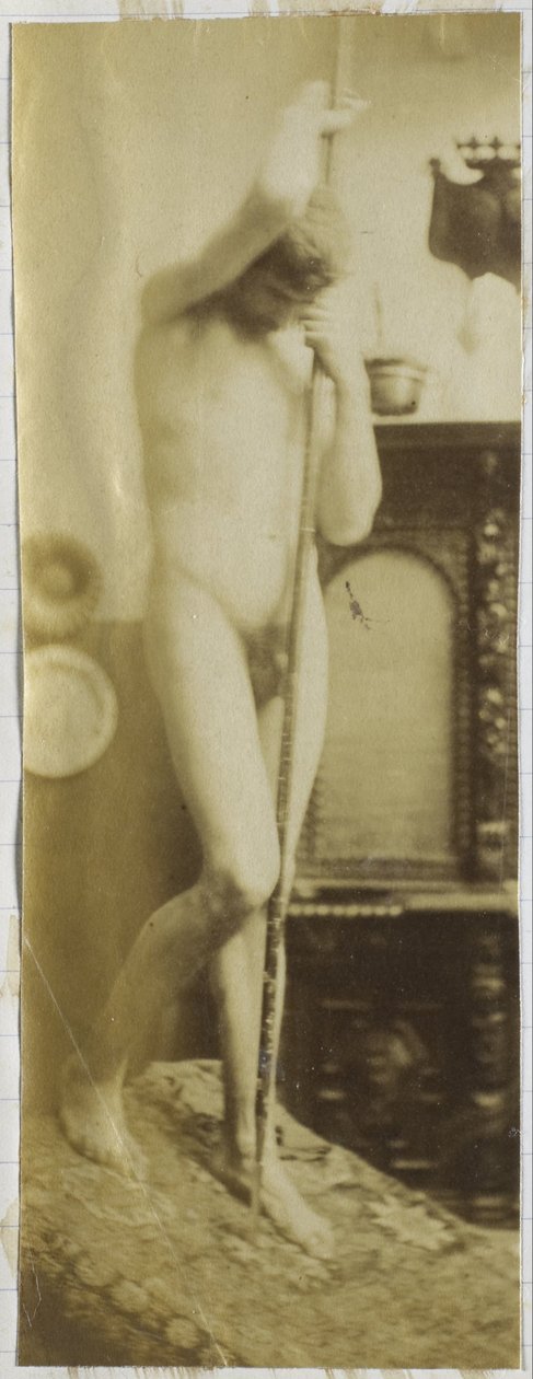 Studie av en mannlig nakenmodell, stående, i studioet til Jacques de Lalaing av Jacques Lalaing (attributed to)