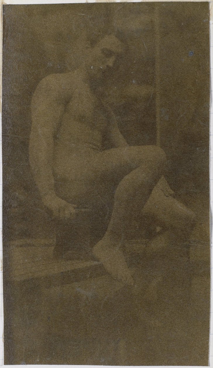 Studie av en mannlig nakenmodell, sett fra siden, i studioet til Jacques de Lalaing av Jacques Lalaing (attributed to)