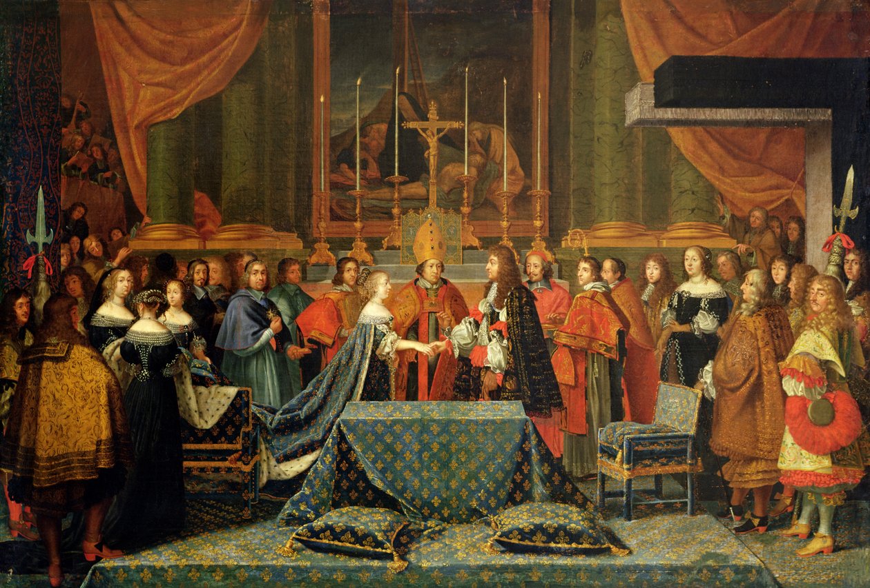 Feiring av ekteskapet til Ludvig XIV og Maria Theresia av Østerrike, 9. juni 1660 (olje på lerret) av Jacques Laumosnier