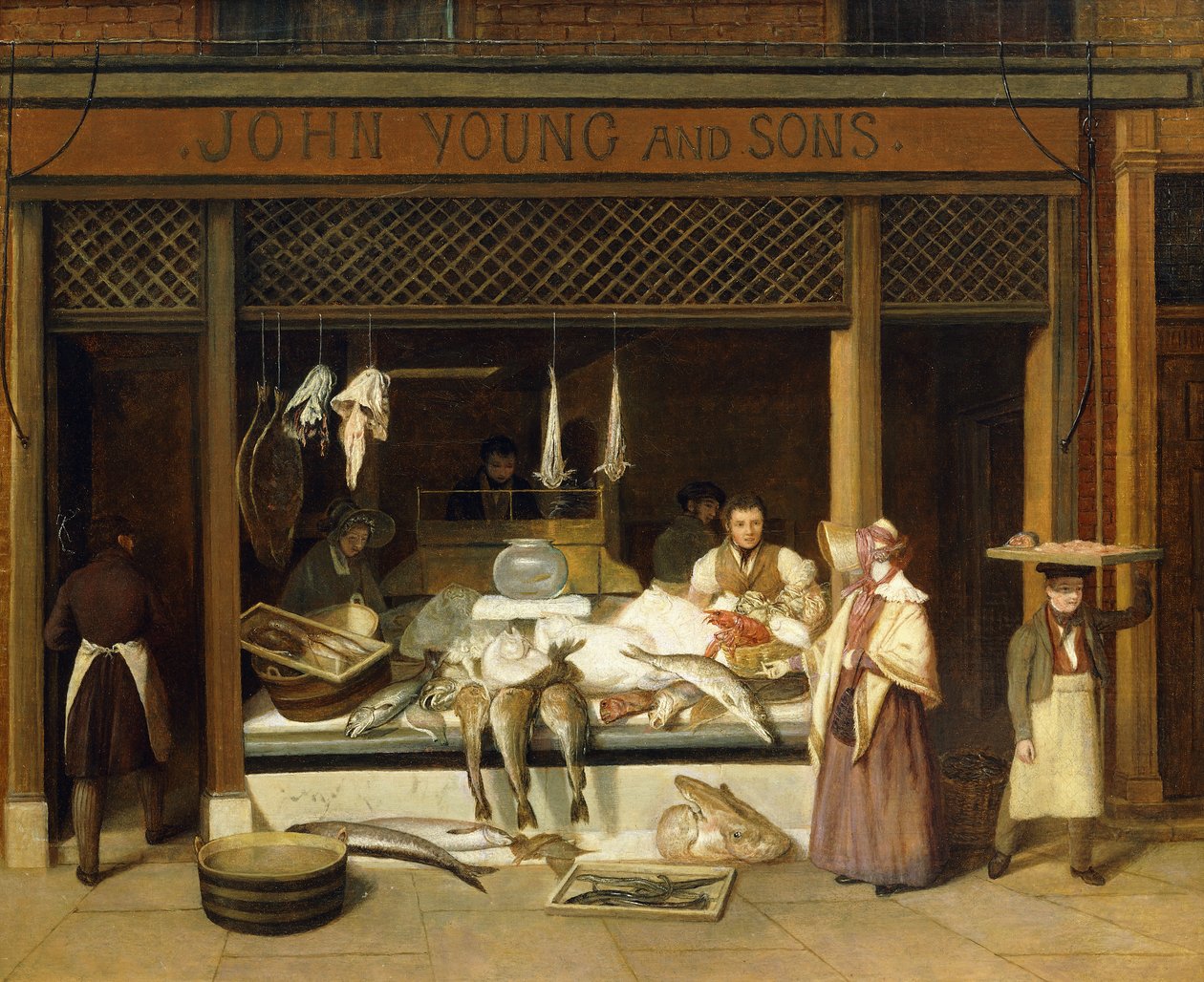 John Young og sønner, fiskehandlerne, av Jacques Laurent Agasse