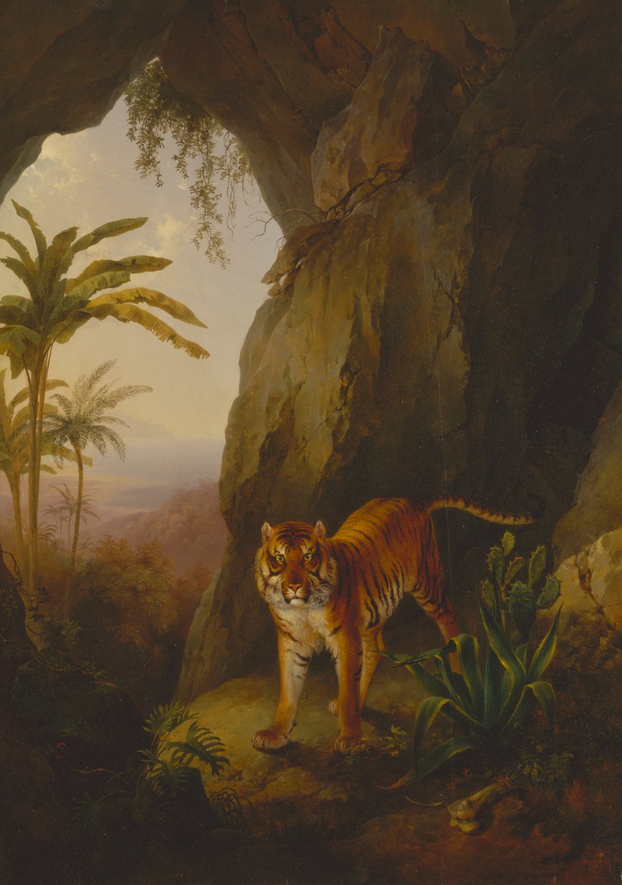 Tiger i en hule av Jacques Laurent Agasse