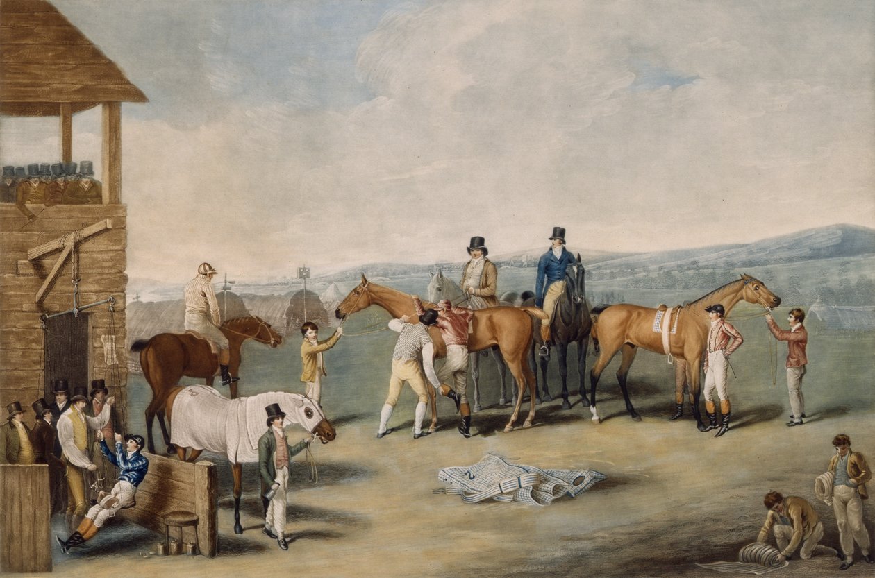 A Pair: Preparing to Start, London 20. januar 1803 (akvatint) av Jacques Laurent after Agasse