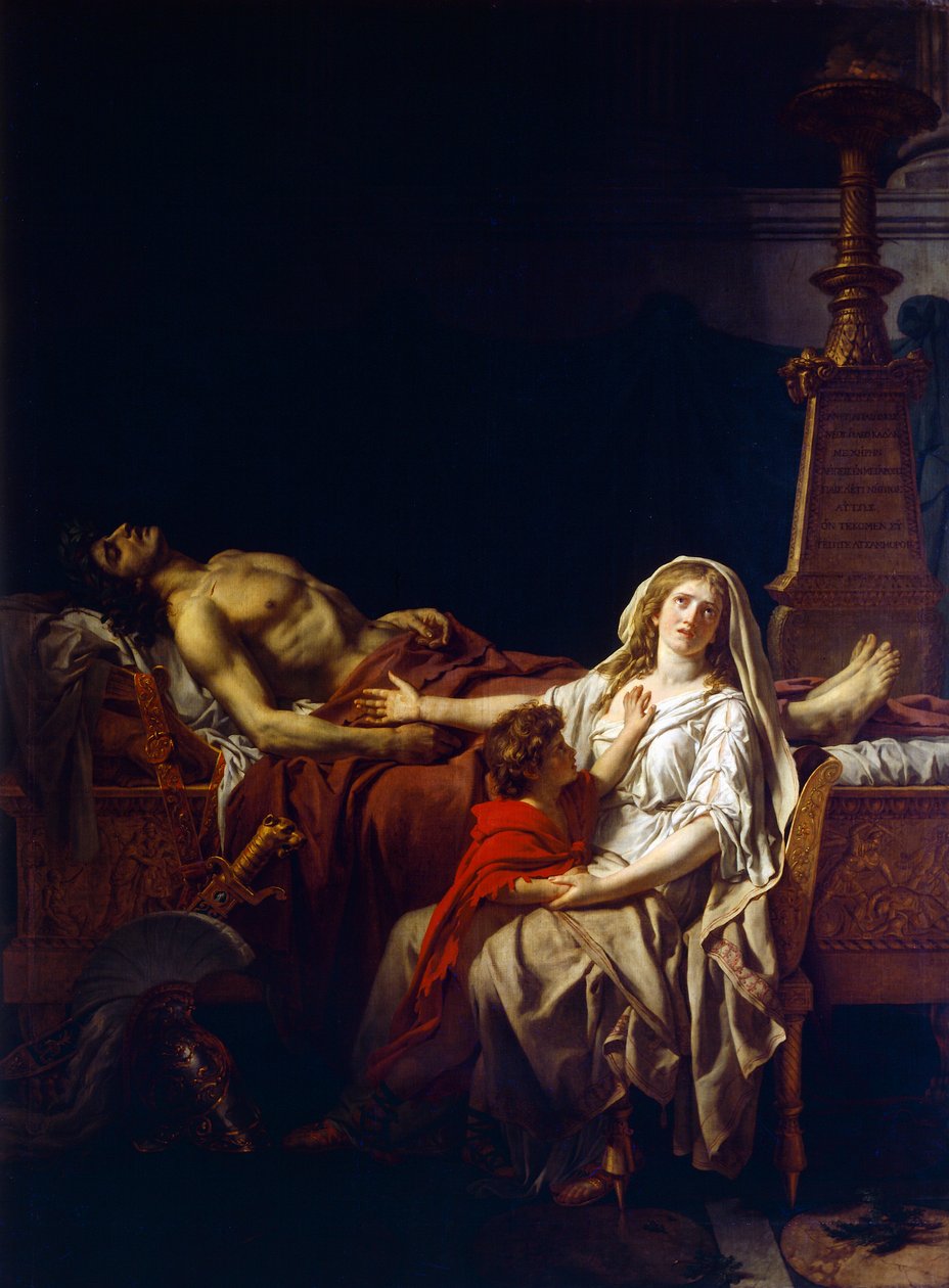 Andromache som sørger over kroppen til Hector, av Jacques-Louis David (1748-1825) av Jacques Louis (studio of) David