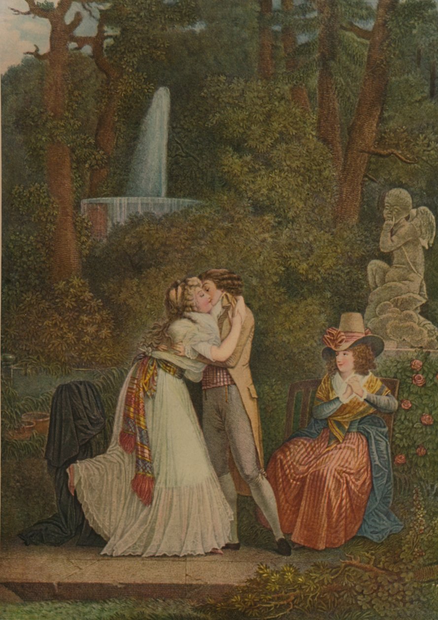 Julie, eller kjærlighetens første kyss, første kyss, 1784-1799, 1913 av Jacques Louis Copia