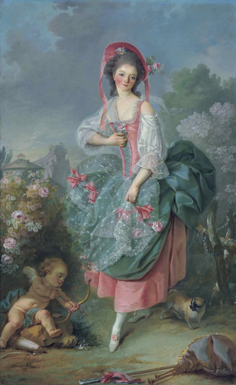 Ballerina Marie-Madeleine Guimard 1743-1816 som Terpsichore av Jacques Louis David