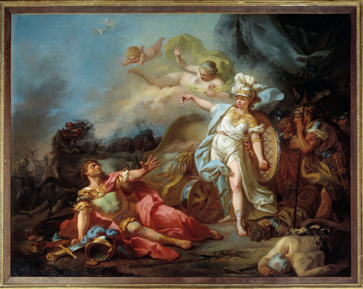 Slaget ved Minerve mot Mars Maleri av Jacques Louis David (1748-1825) Søn. 1,4x1,8 m av Jacques Louis David