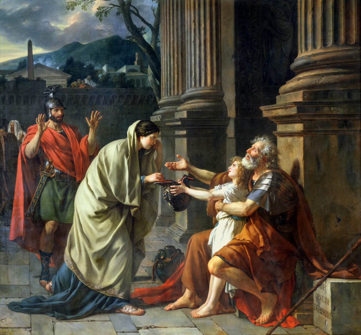 Belisarius ber om almisser, 1781 av Jacques Louis David