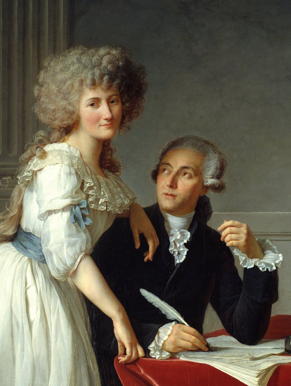 Detalj av "" Antoine Laurent Lavoisier (1743-1794) med Madame Lavoisier"" Maleri av Jacques Louis David (1748-1825) av Jacques Louis David