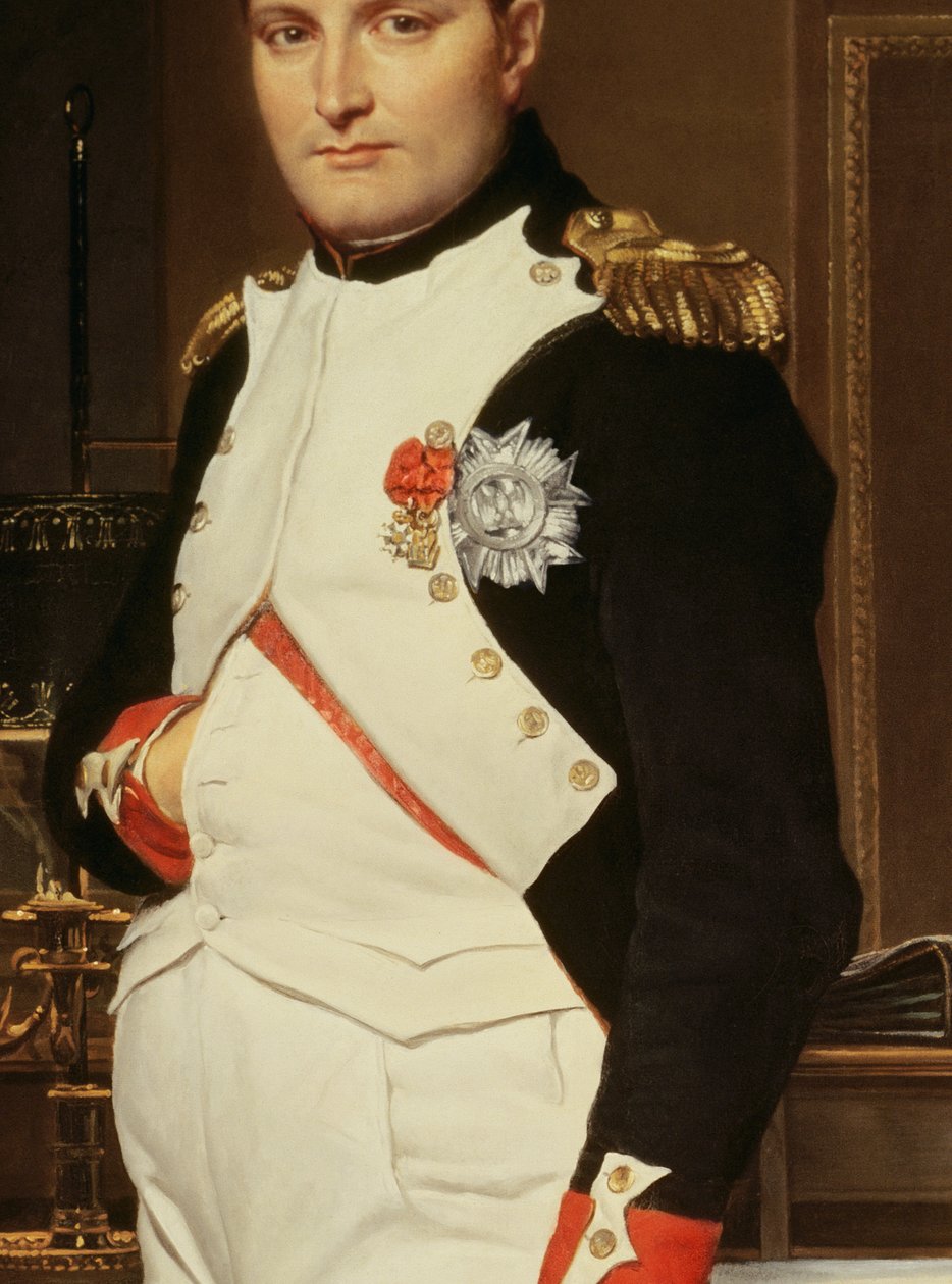 Detalj av keiser Napoleon i sitt arbeidsrom på Tuileriene av Jacques Louis David