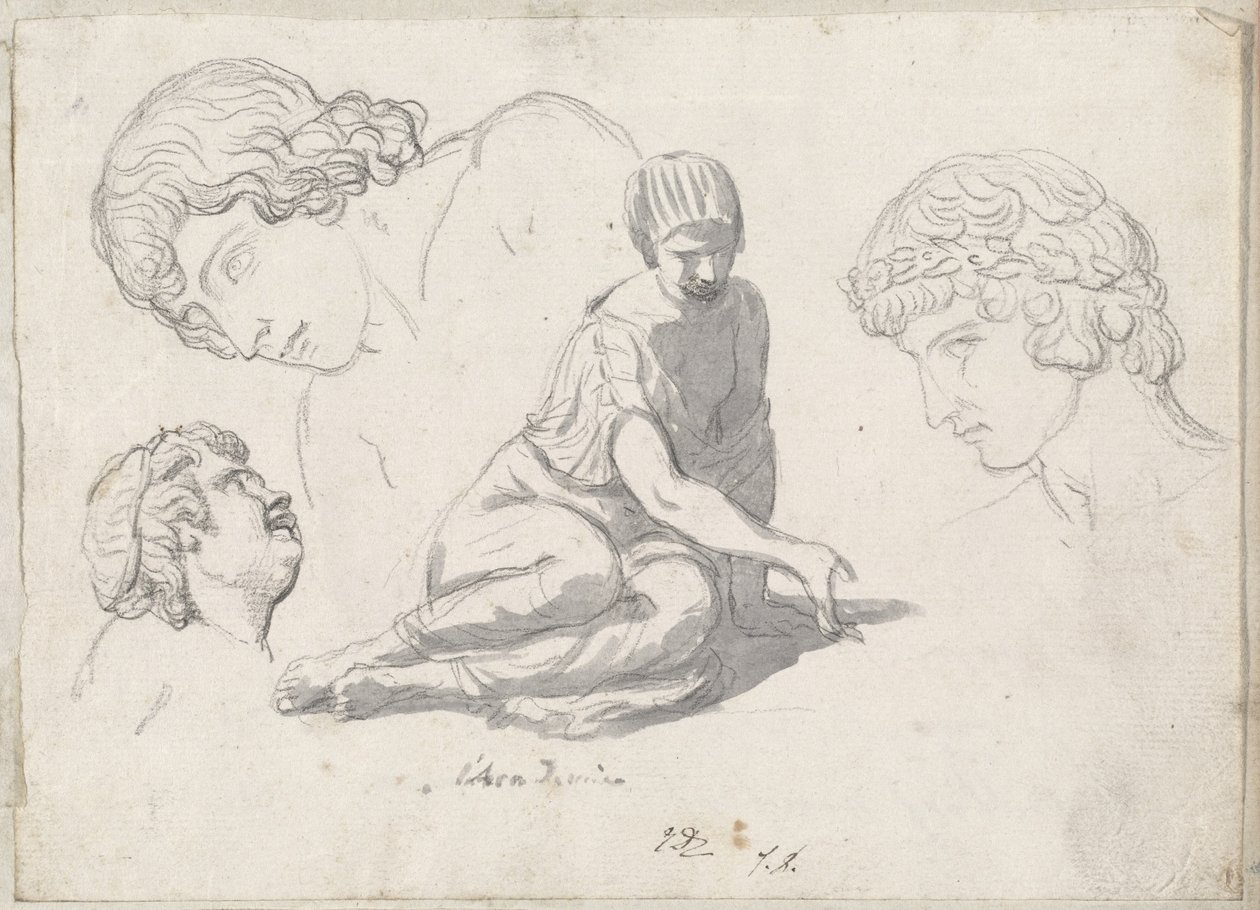 Terningkaster og andre studier etter eldgamle skulpturer av Jacques Louis David