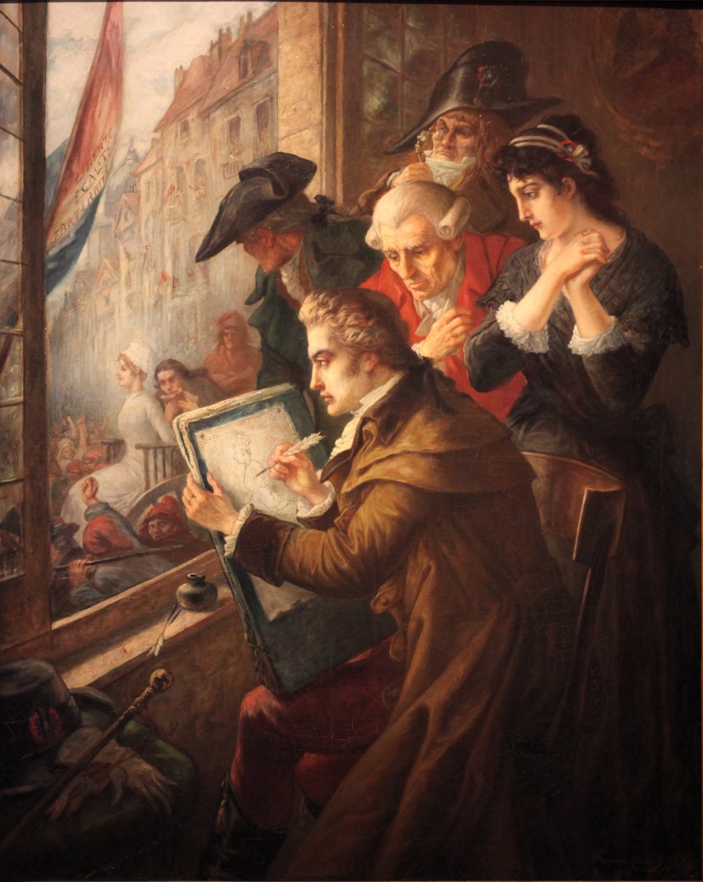 JL David tegner Marie Antoinette på vei til henrettelsen av Jacques Louis David