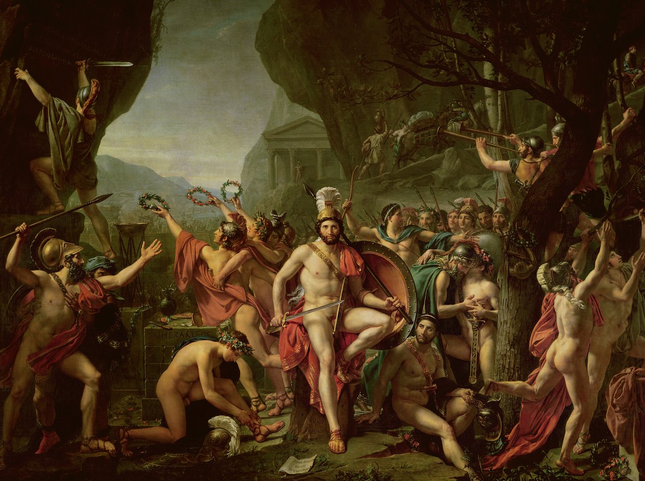 Leonidas ved Thermopylae, 480 f.Kr av Jacques Louis David