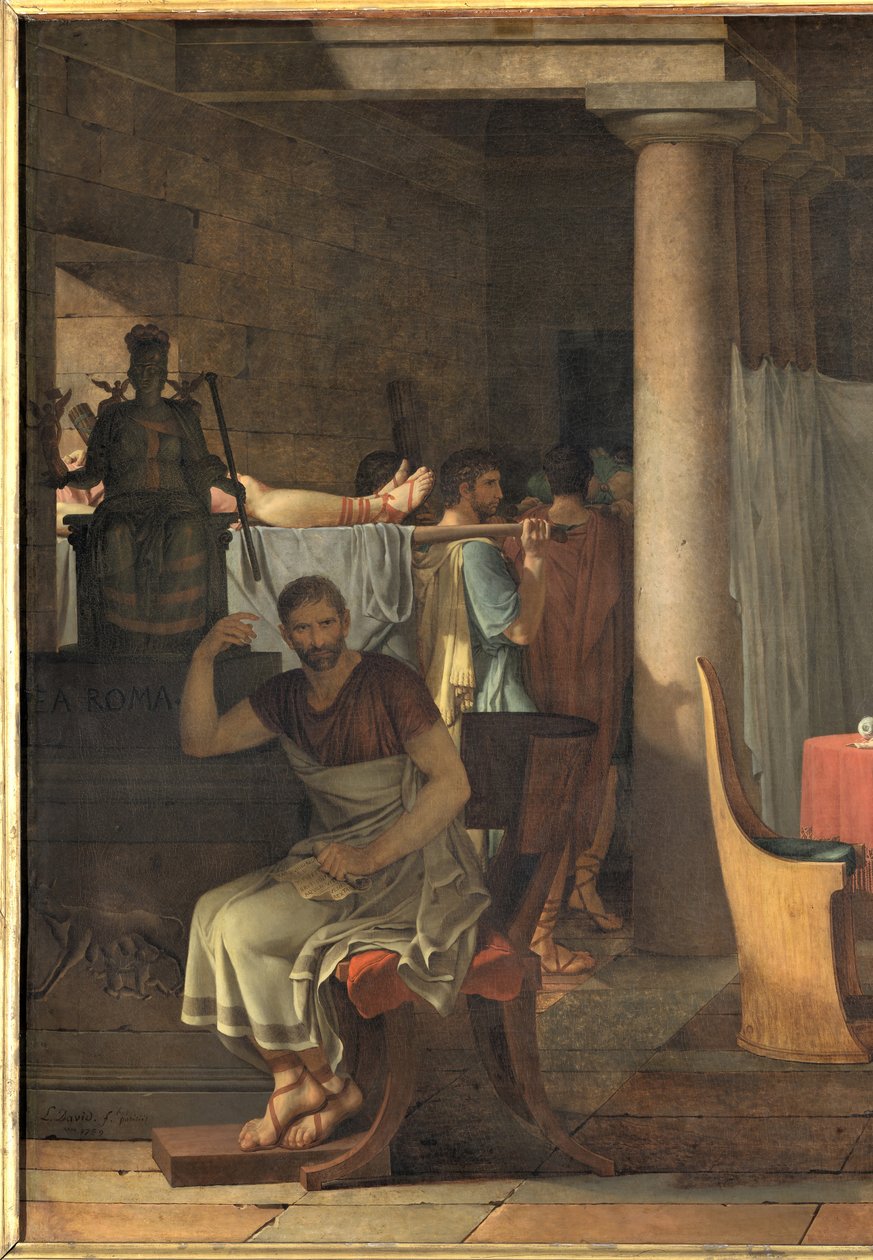 Lektorer som bærer Brutus likene til hans sønner, 1789 av Jacques Louis David