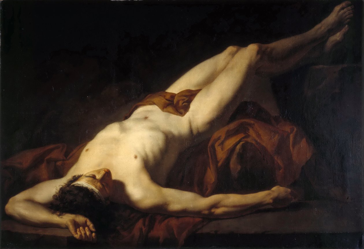 Naken mann Hector av Jacques Louis David