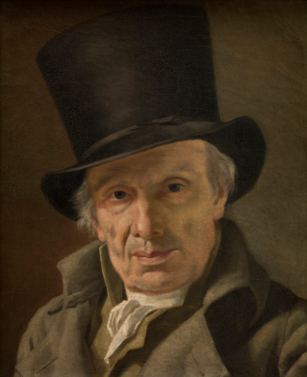 Mann i hatt (olje på lerret) av Jacques Louis David