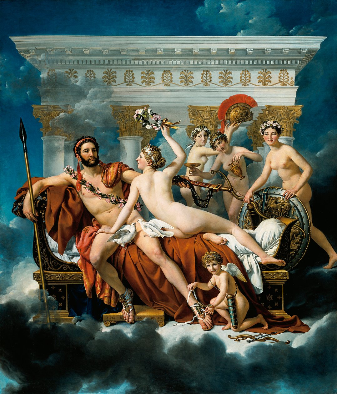 Mars avvæpnet av Venus og de tre nådene av Jacques Louis David