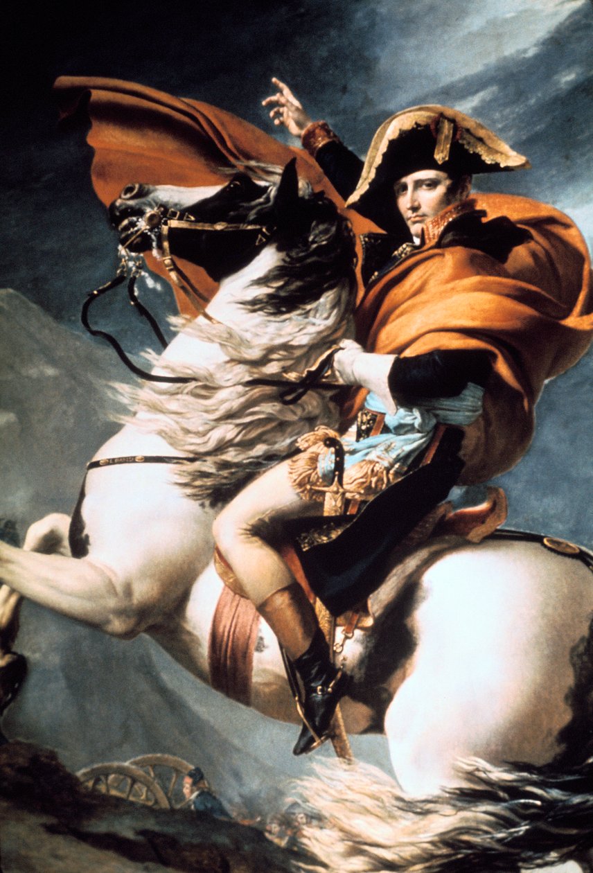 Napoleon krysser Alpene, detalj, c1800. av Jacques Louis David