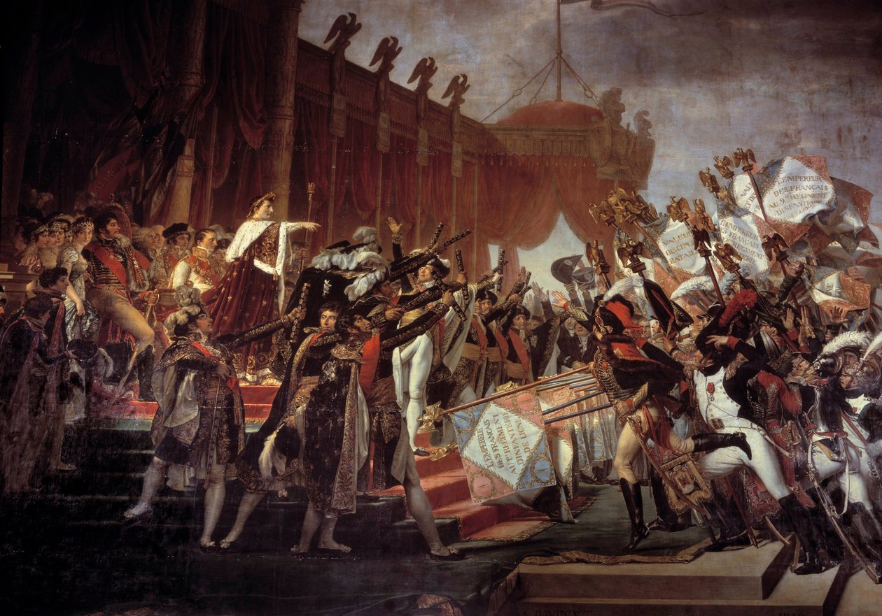 Armee-ed avgitt til keiser Napoleon I (1769-1821) etter utdelingen av ørnene på Champ de Mars, 5/12/1804 Detalj. Maleri av Jacques Louis David (1748-1825) 1800-tallets søn. 6,1x9,3 m. av Jacques Louis David
