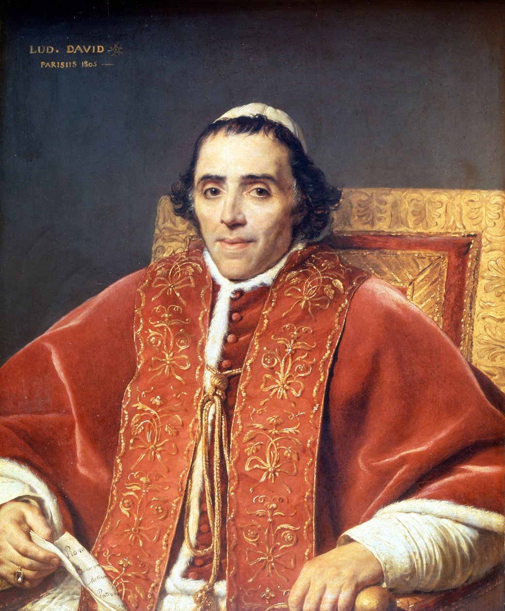 Pius VII (1742 - 1823). Maleri av Jacques Louis David (1748-1825). Museet Louvre. Paris av Jacques Louis David