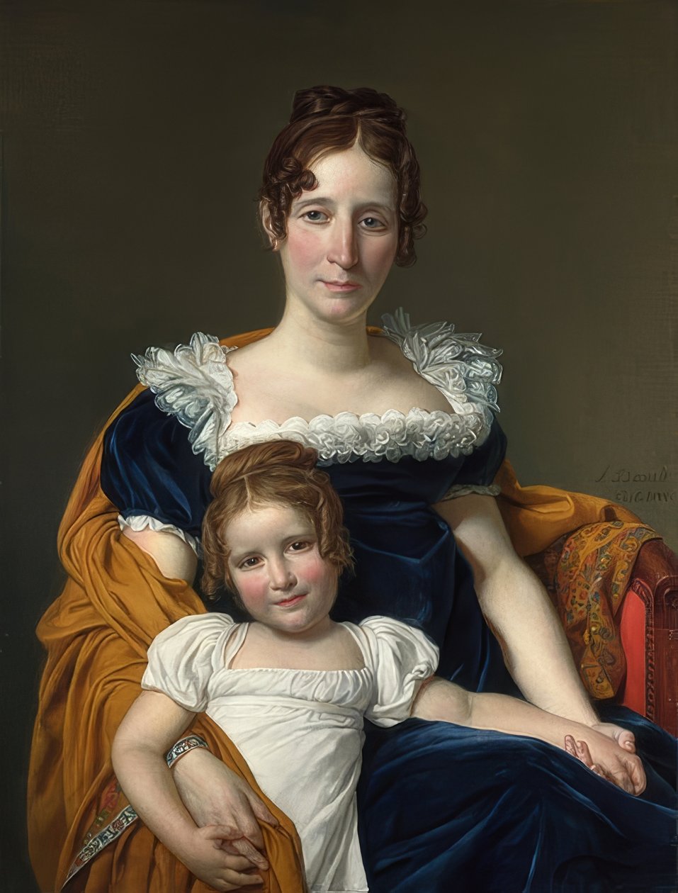 Portrett av grevinne Vilain XIII med datteren. 1816 av Jacques Louis David