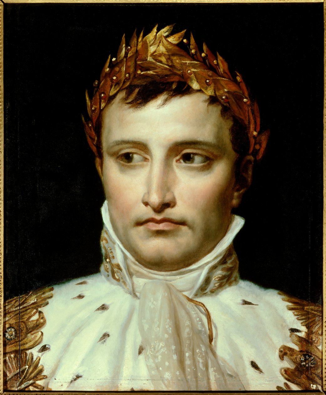 Portrett av keiser Napoleon I (1769-1821) Maleri av Jacques Louis David (1748-1825) Paris fra 1800-tallet, Thiers Foundation - Portrett av keiser Napoleon I Bonaparte (1769-1821) - Maleri av Jacques Louis David (17258) , olje på lerret av Jacques Louis David
