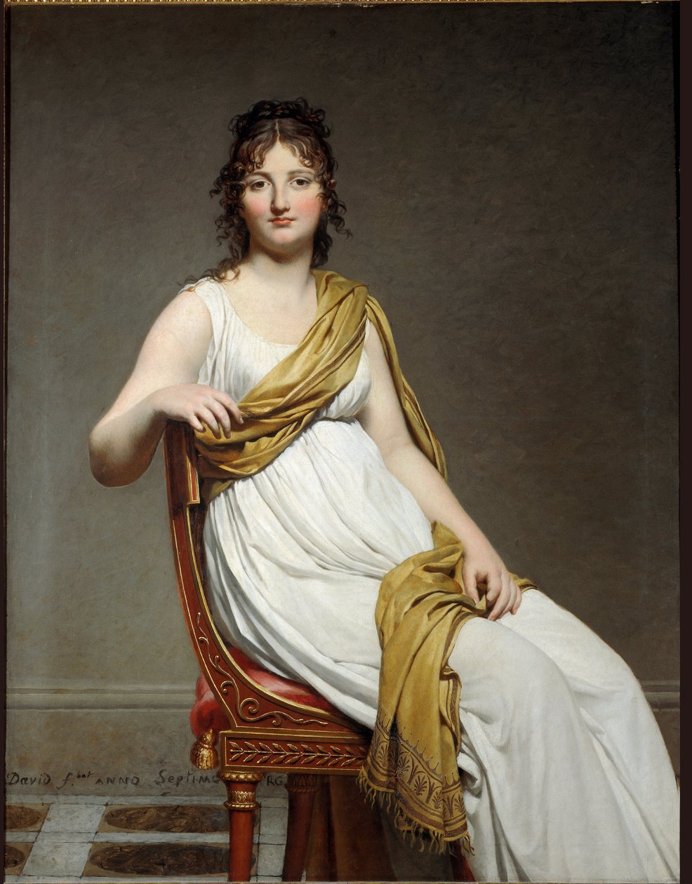 Portrett av Madame Raymond de Verninac - olje på lerret av Jacques Louis David