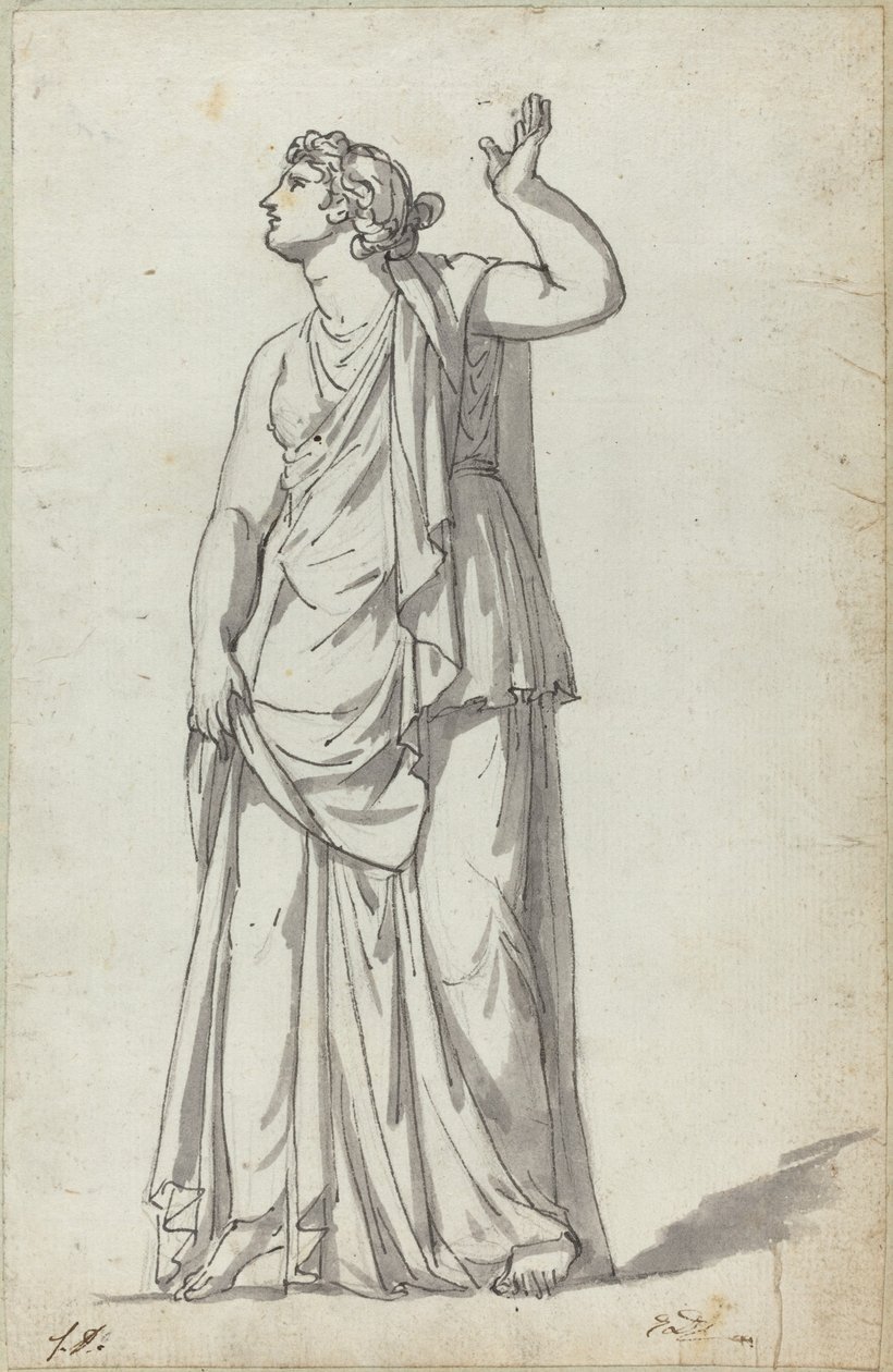 Romersk statue av en muse (Anchyrrhoe) av Jacques Louis David