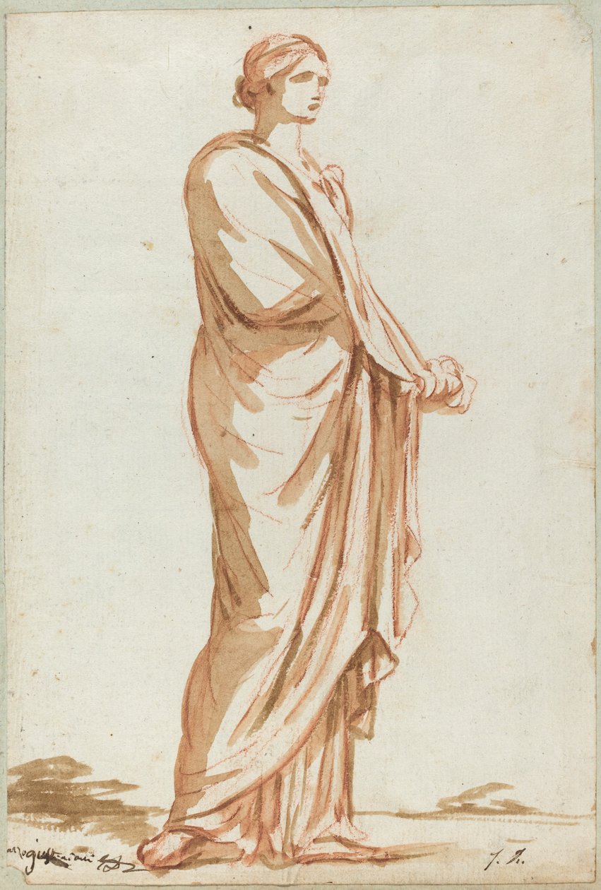 Romersk statue av en stående kvinne av Jacques Louis David