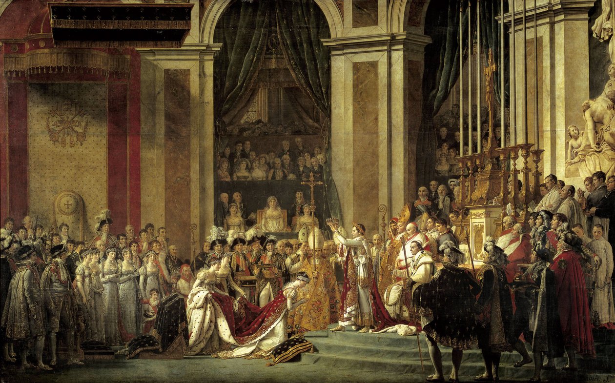 Hellige keiser Napoleon I og kroning av Impress Josephine i Vår Frue 2. desember av Jacques Louis David