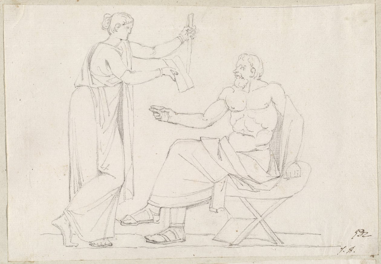 Sokrates og Diotime av Jacques Louis David