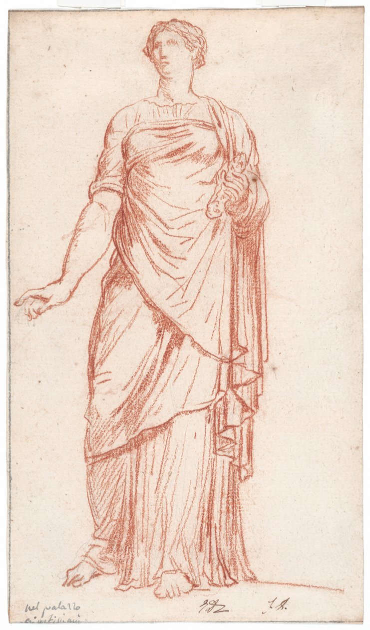 Statue av Flora sett fra fronten, i Palazzo Giustiniani, Roma av Jacques Louis David