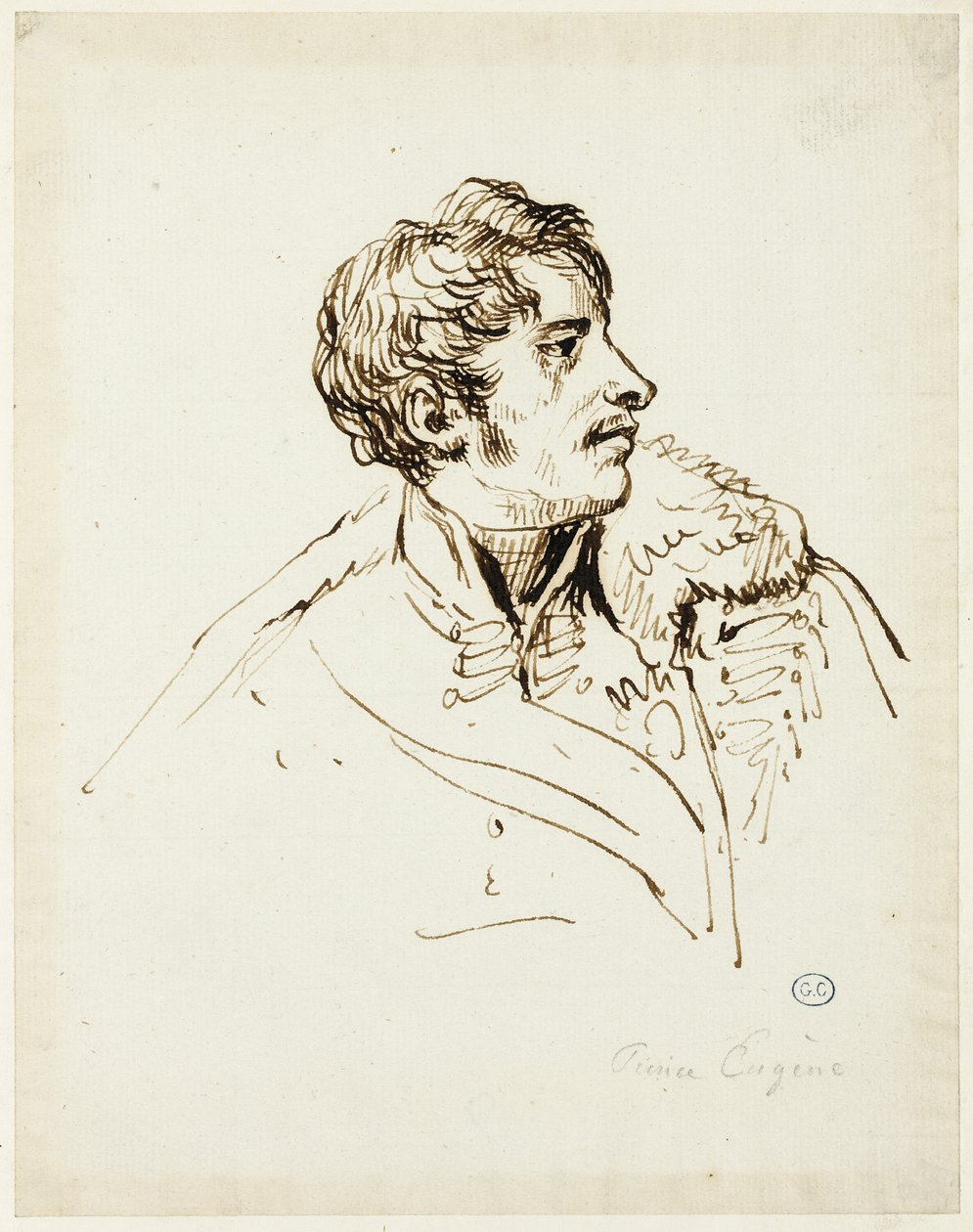 Studie for distribusjon av ørn, Prince Eugene de Beauharnais av Jacques Louis David