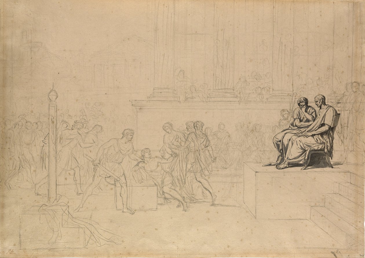Studie for henrettelse av sønnene til Brutus av Jacques Louis David