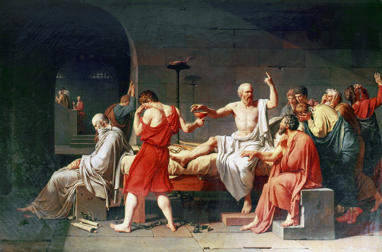 Sokrates død, 4. århundre f.Kr., 1787 av Jacques Louis David