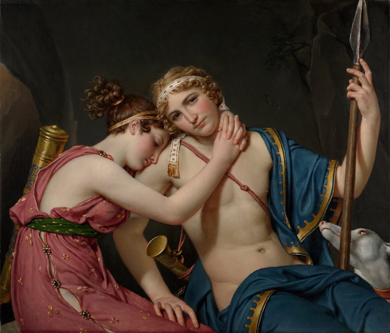 Avskjeden til Telemachus og Eucharis, 1818 av Jacques Louis David