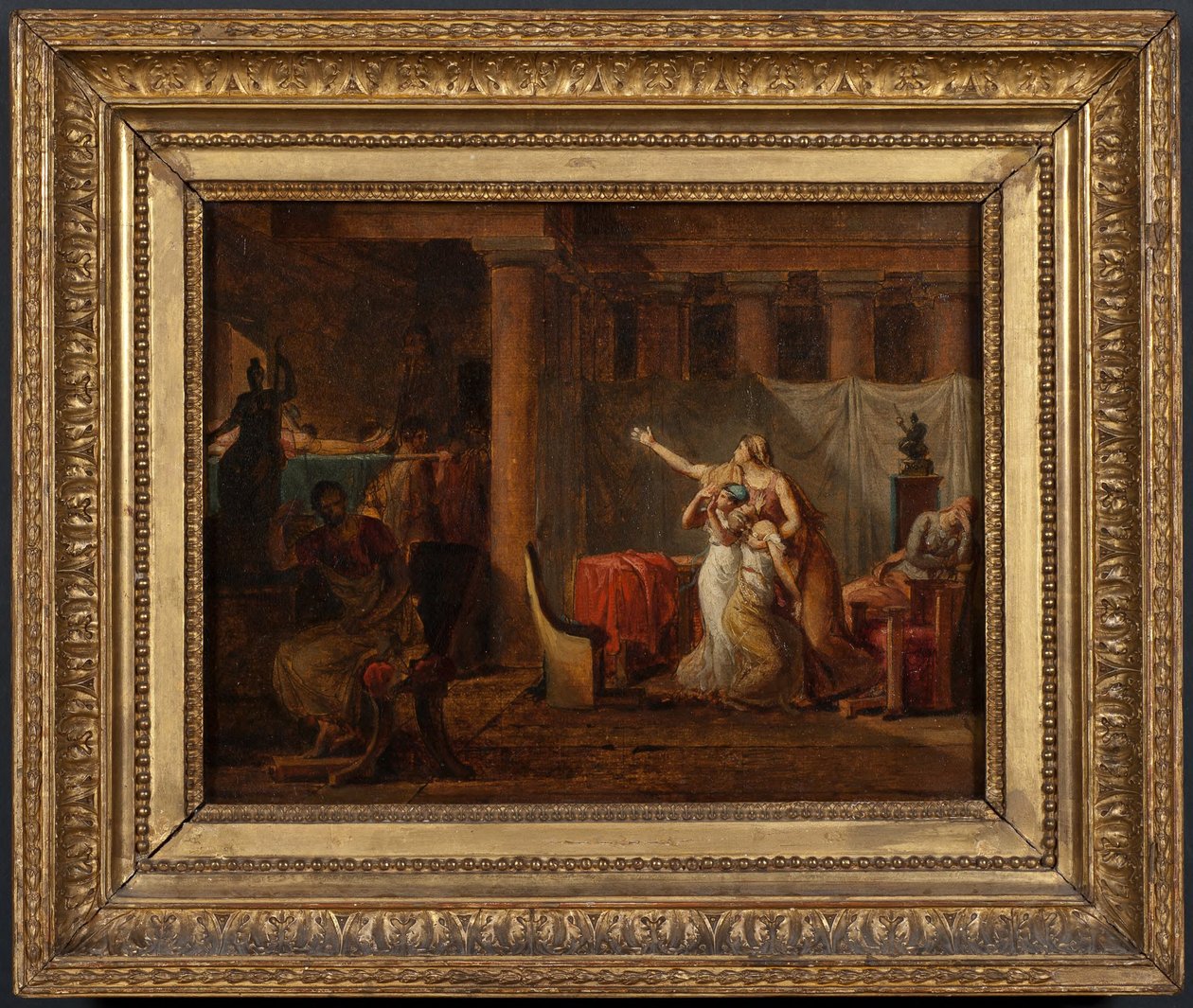 Liktores vender tilbake til Brutus med sønnenes lik. Studie av Jacques Louis David